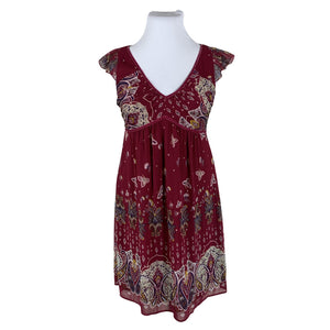 Unisex Esprit - Schiffon dress, size 42 - Wine red (1)