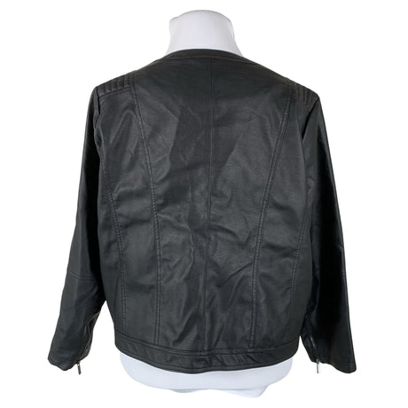 Unisex Zizzi - Leather jacket, size 48 - Black (2)