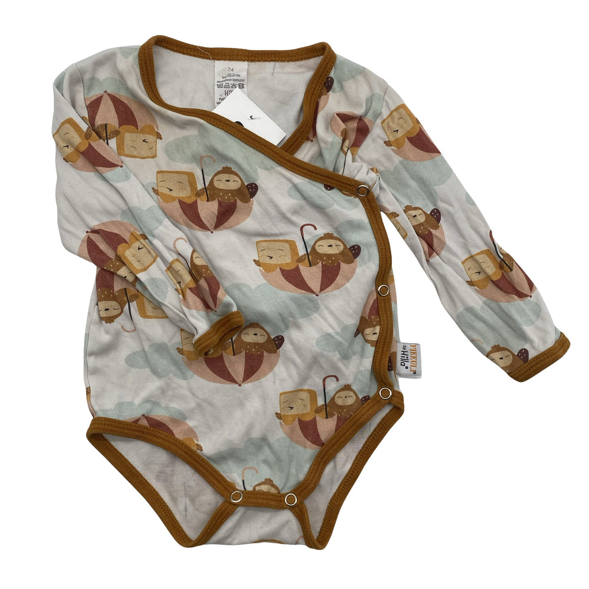 Unisex Hilla - Wrap bodysuit, size 68 - 74 - White (1)