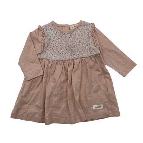 Unisex Newbie - Tricot dress, size 56 - 62 - Light pink ()