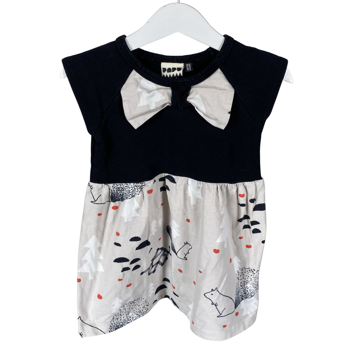 Unisex Papu - Tricot dress, size 92 - 98 - Black (1)
