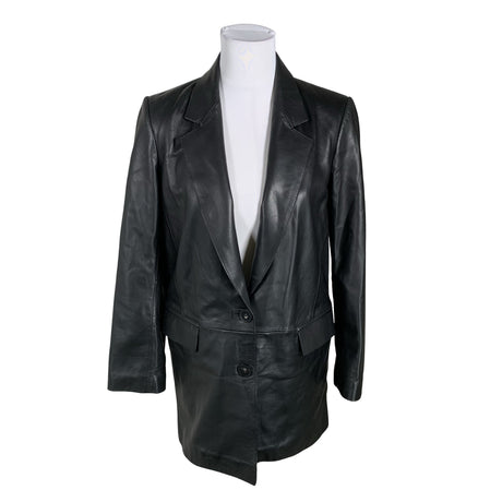 Unisex Massimo Dutti - Leather jacket, size 36 - Black ()