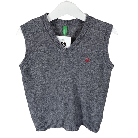 Unisex Benetton - Knit vest, size 104 - 110 - Gray ()