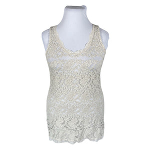 Unisex Tom Tailor - Tricot tank top, size 42 - Natural white (1)