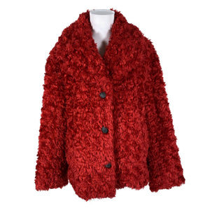 Unisex Kriss - Faux fur coat, size 38 - Red (1)