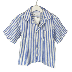 Unisex Kid's - Collared shirt, size 122 - 128 - Blue (1)