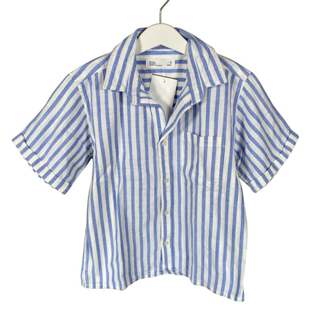 Unisex Kid's - Collared shirt, size 122 - 128 - Blue ()