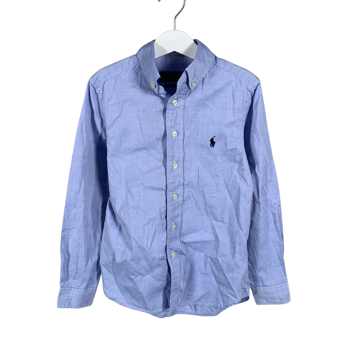 Unisex Ralph Lauren - Collared shirt, size 122 - 128 - Light blue (1)