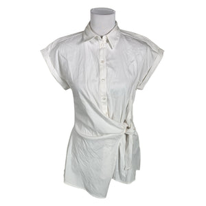 Unisex Milano Italy - Short-sleeved blouse, size 38 - White (1)
