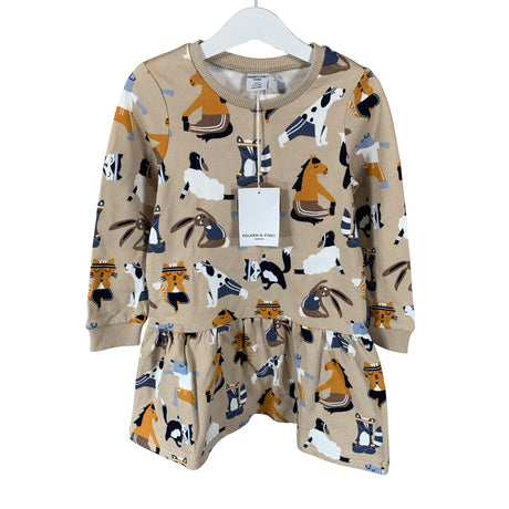 Unisex Polarn O. Pyret - Sweatshirt dress, size 98 - 104 - Beige ()