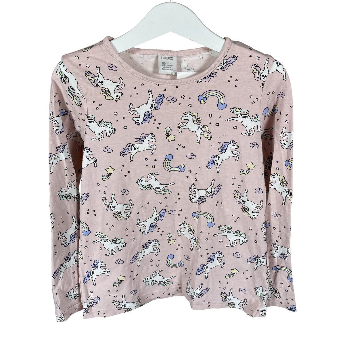 Unisex Lindex - Tricot shirt, size 116 - 122 - Light pink (1)