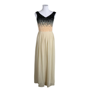 Unisex Lace & Beads - Maxi dress, size 34 - Beige (1)