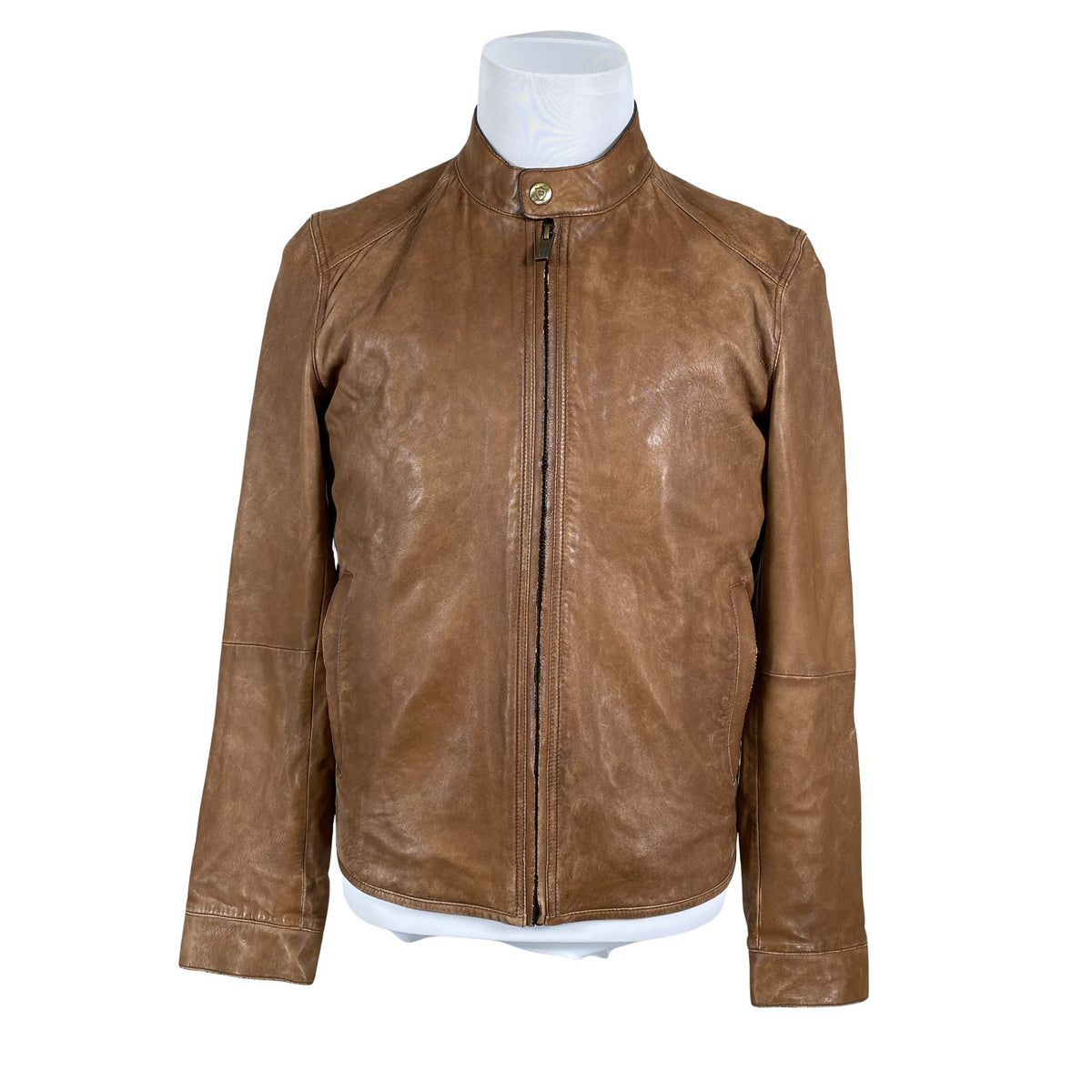 Unisex Massimo Dutti - Leather jacket, size M - Brown (1)