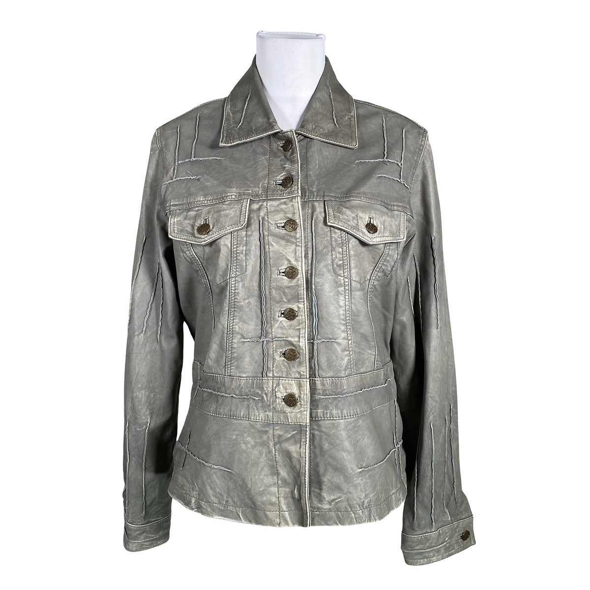 Unisex Kello - Leather jacket, size 40 - Gray (1)