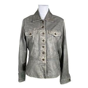 Unisex Kello - Leather jacket, size 40 - Gray (1)