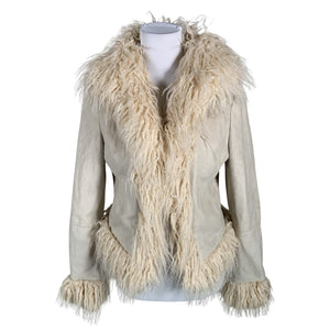 Unisex Urban Outfitters - Leather jacket, size 36 - Beige (1)