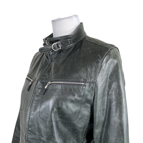 Unisex Arma - Leather jacket, size 40 - Green (2)