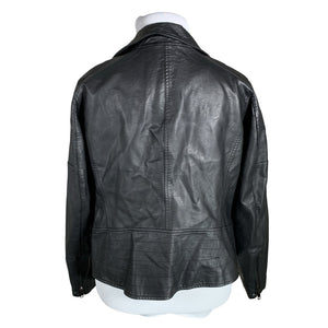 Unisex Zizzi - Leather jacket, size 44 - Black (2)