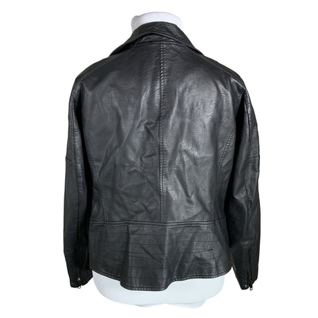 Unisex Zizzi - Leather jacket, size 44 - Black (2)