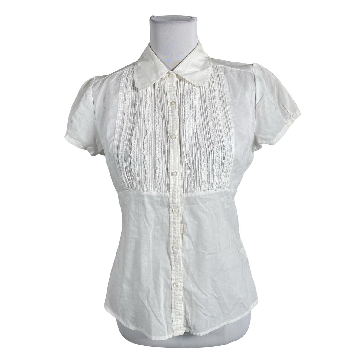 Unisex Fransa - Short-sleeved blouse, size 38 - White (1)