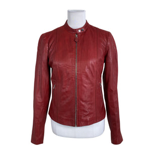 Unisex Massimo Dutti - Leather jacket, size 38 - Red (1)