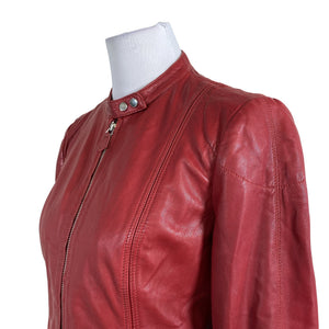 Unisex Massimo Dutti - Leather jacket, size 38 - Red (2)