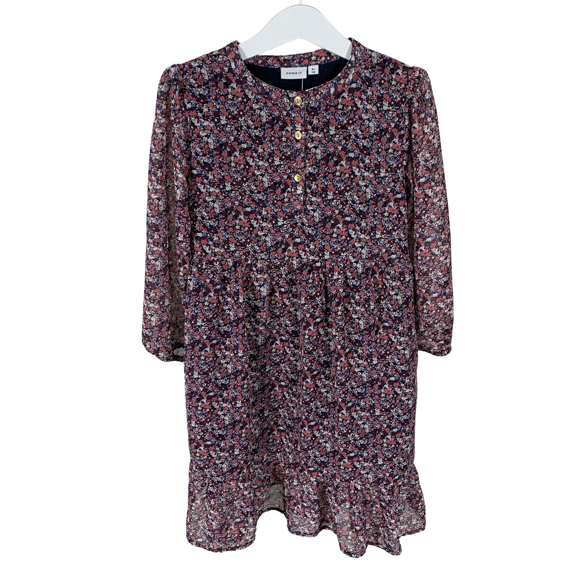 Unisex Name It - Schiffon dress, size 110 - 116 - Wine red (1)