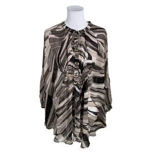 Unisex Gustav - Schiffon tunic, size 40 - Brown (1)