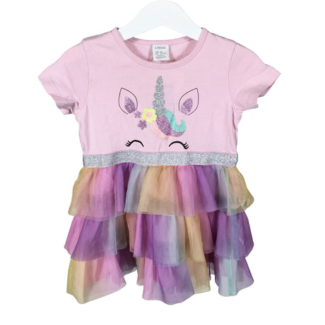 Unisex Lindex - Schiffon dress, size 92 - 98 - Light pink ()