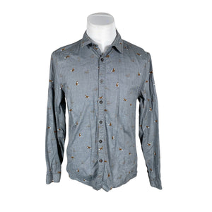 Unisex House Brand - Collared shirt, size L - Gray (1)