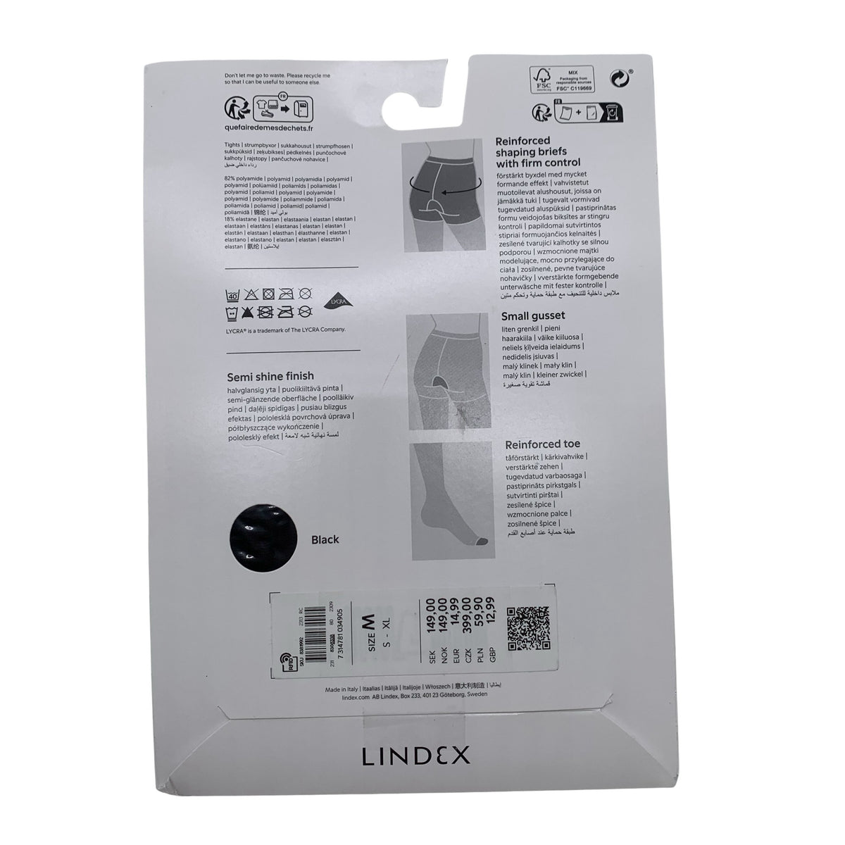 Unisex Lindex - Stockings, thin, size 38 - Black (2)