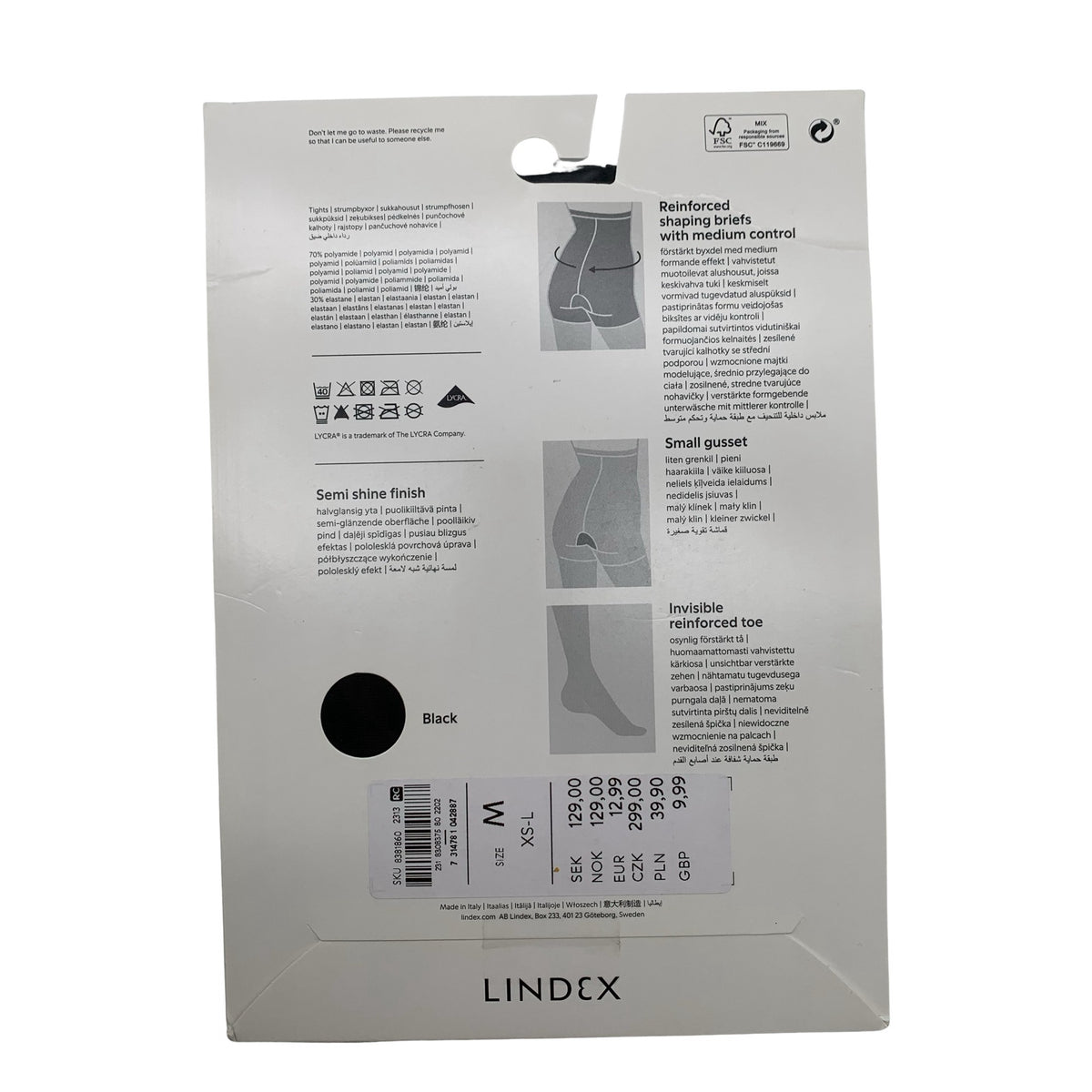 Unisex Lindex - Stockings, thin, size 38 - Black (2)