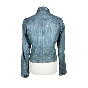 Unisex Marc O'Polo - Leather jacket, size 34 - Turquoise (3)