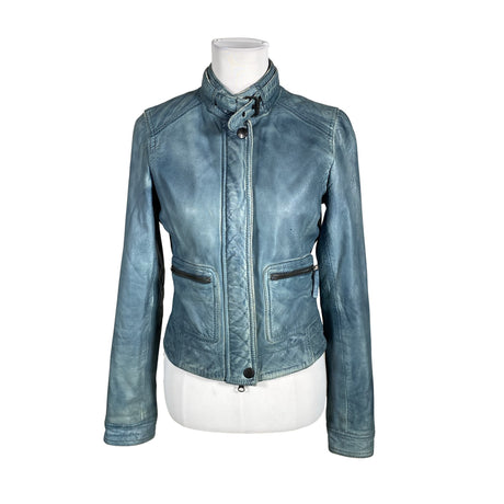 Unisex Marc O'Polo - Leather jacket, size 34 - Turquoise ()