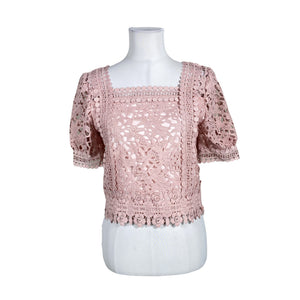 Unisex Handmade - Short-sleeved blouse, size 36 - Light pink (1)