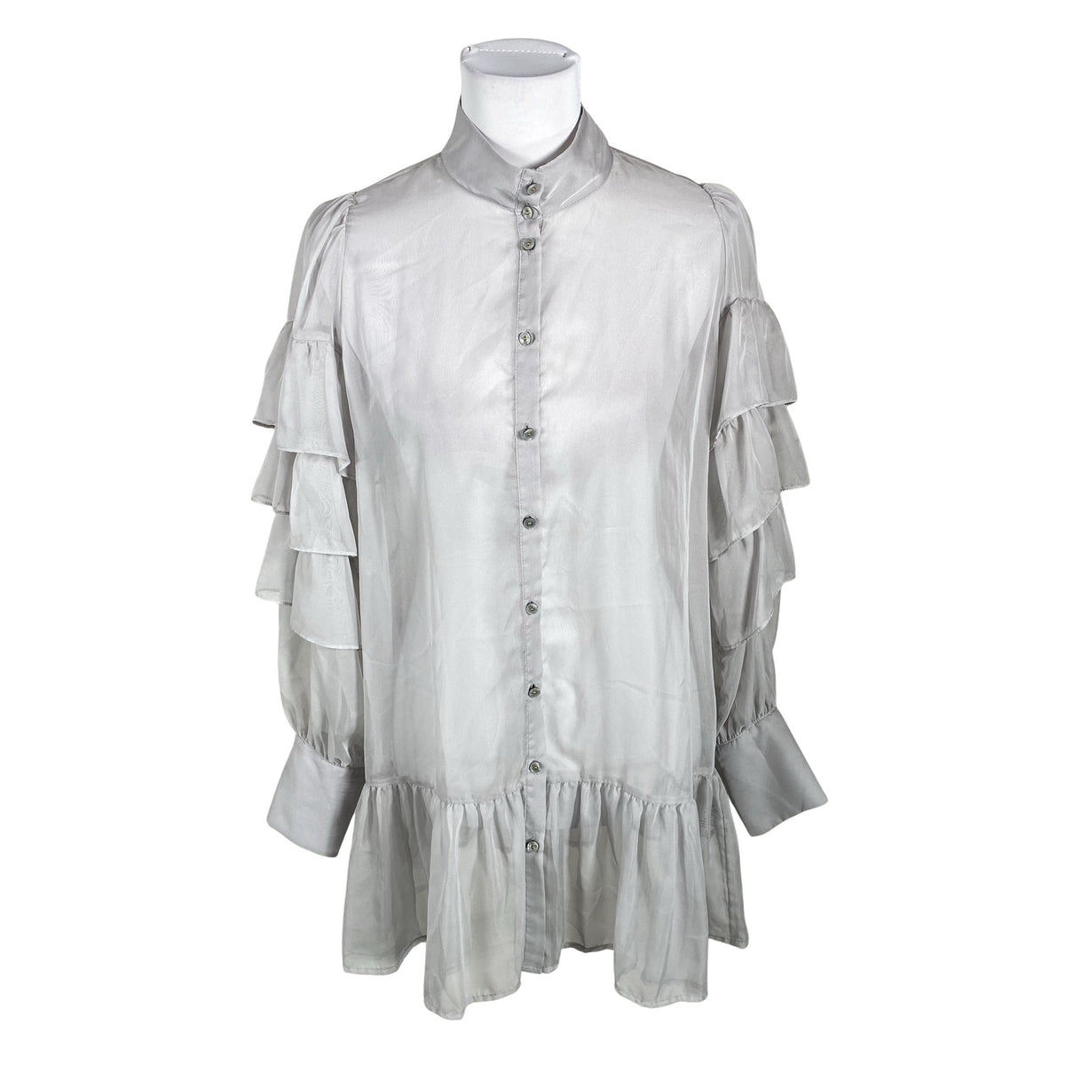 Unisex Bruuns Bazaar - Schiffon tunic, size 38 - Gray (1)