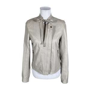 Unisex Patrizia Pepe - Leather jacket, size Ei kokoa - Gray (1)