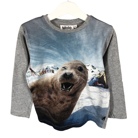 Unisex Molo Kids - Tricot shirt, size 98 - 104 - Gray ()